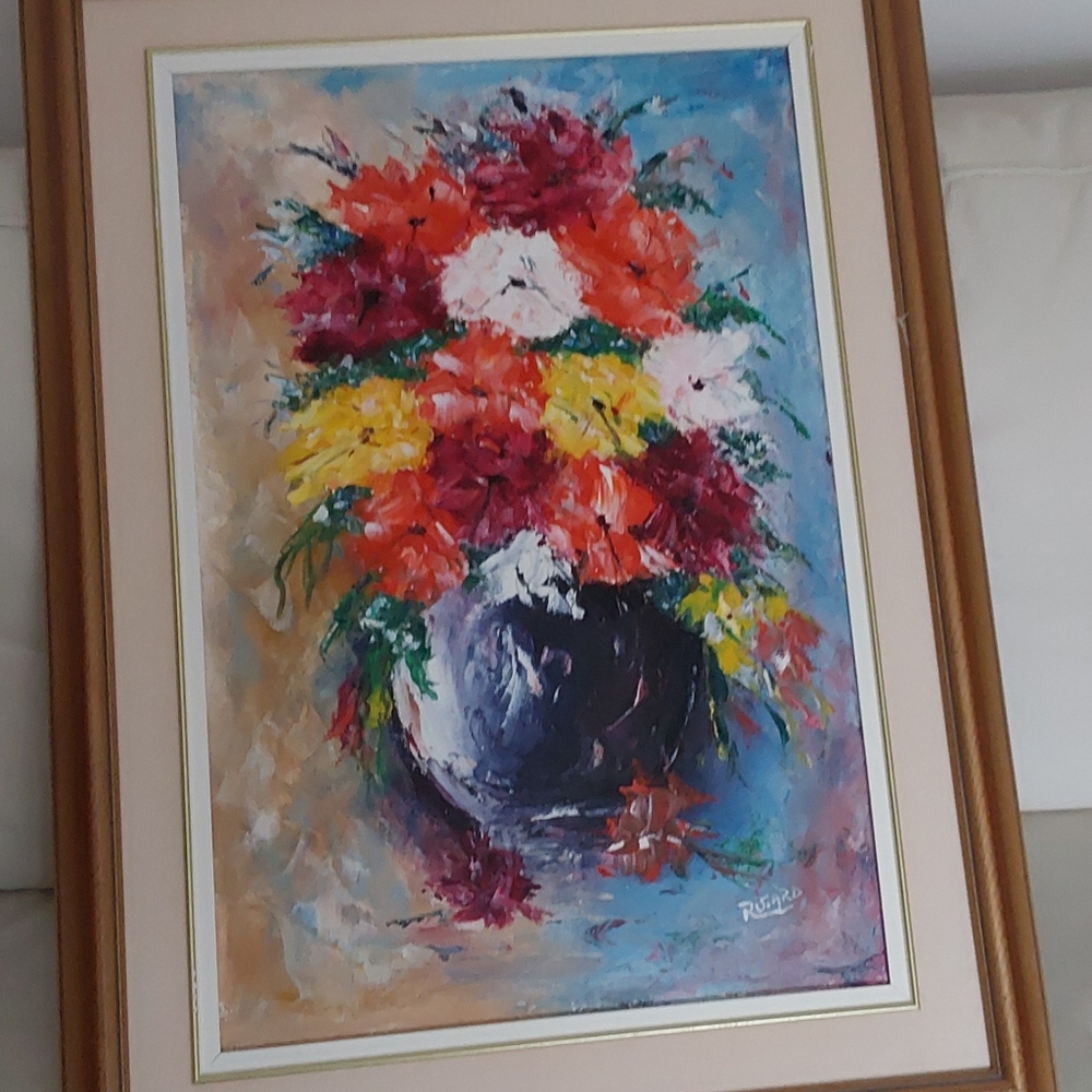Oil painting by R Viard. Rare find